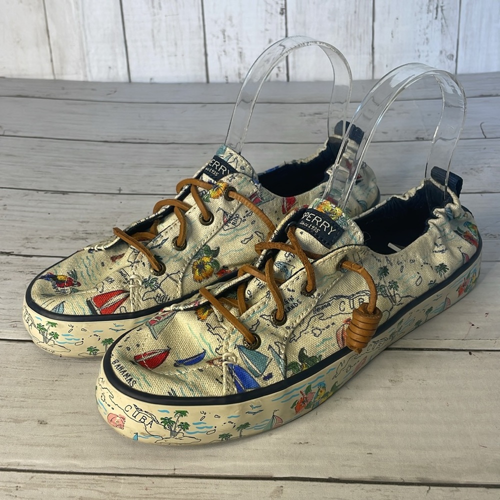 Sperry Women's Sneakers - Cream and Brown - Picture 2 of 14